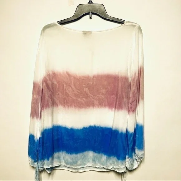 Holding Horses Tie Dye Americana Peasant Blouse M - Picture 4 of 12